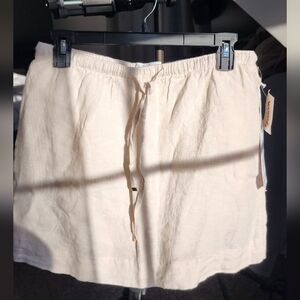 Nwt C&C California Off-White Elastic Waist Skirt